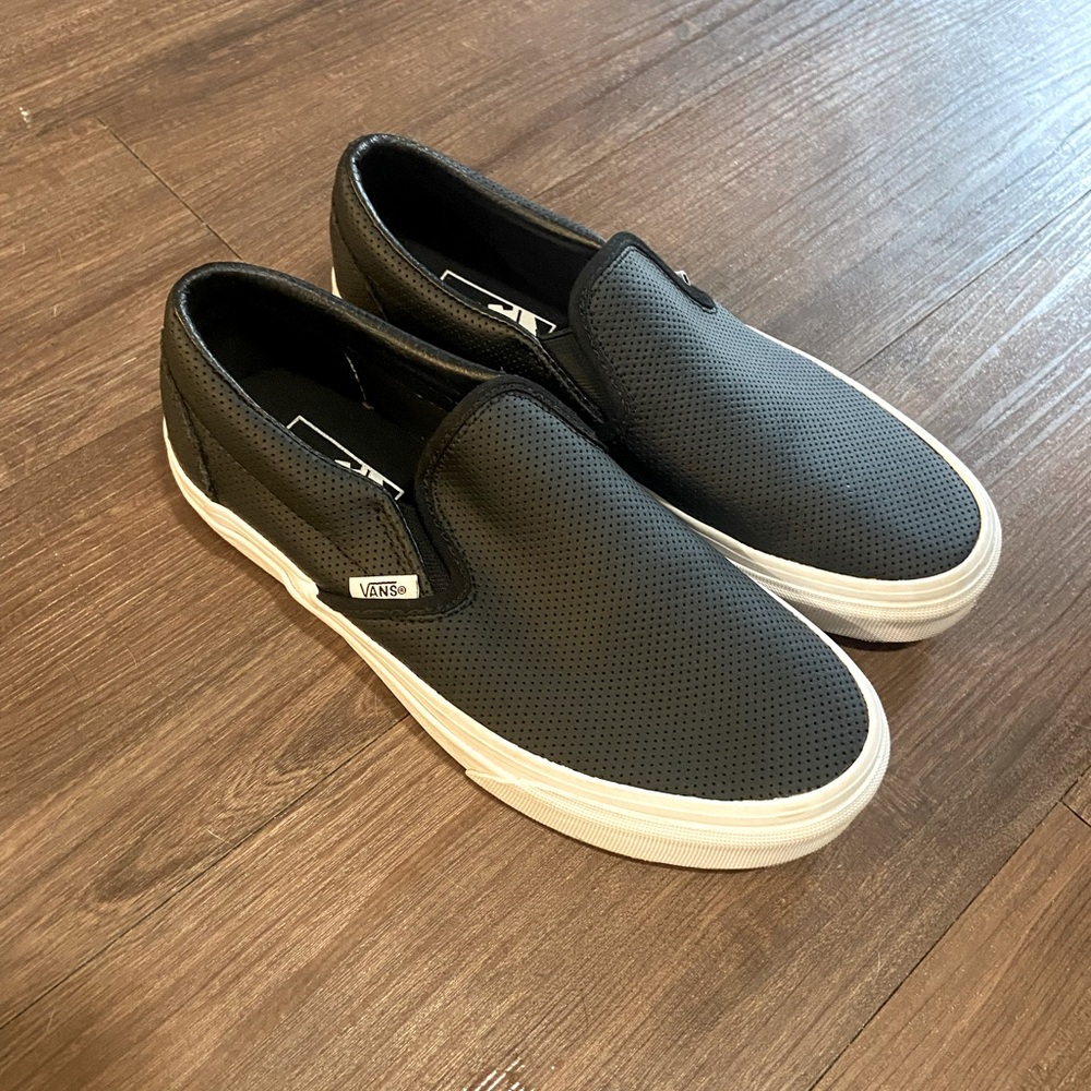 Vans perf leather slip ons